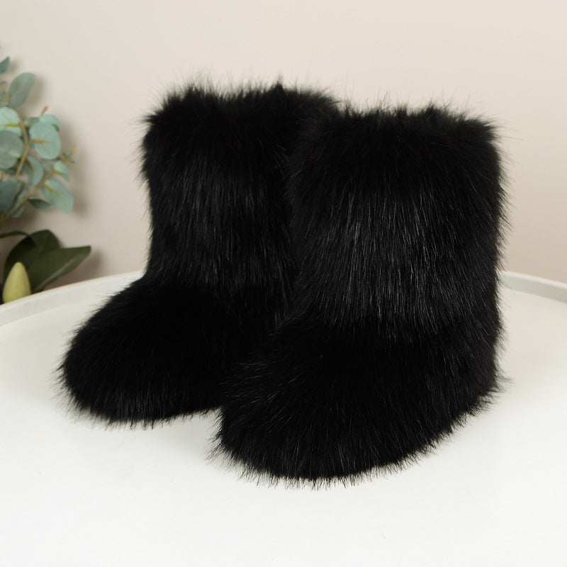 Mid-calf Fur Boots